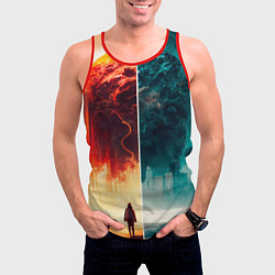 Майка-безрукавка мужская Параллельные вселенные, цвет: 3D-красный — фото 2
