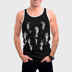 Майка-безрукавка мужская BTS BLACK, цвет: 3D-белый — фото 2