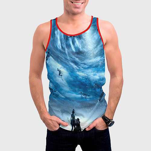 Мужская майка без рукавов Final Fantasy XV / 3D-Красный – фото 3