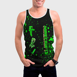 Майка-безрукавка мужская Minecraft - разный крипер, цвет: 3D-белый — фото 2