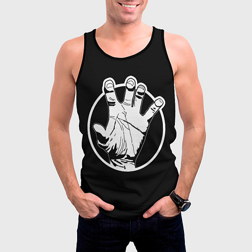 Мужская майка без рукавов Кисть руки / 3D-Черный – фото 3
