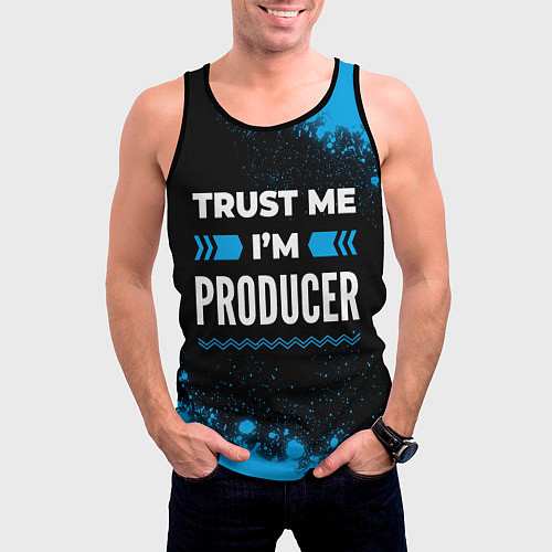Мужская майка без рукавов Trust me Im producer dark / 3D-Черный – фото 3