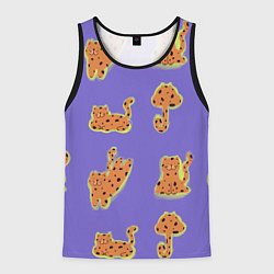 Майка-безрукавка мужская Принт с леопардами, цвет: 3D-черный