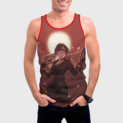 Майка-безрукавка мужская Хидзуру Минаката в поле - Summertime Render, цвет: 3D-красный — фото 2