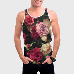 Майка-безрукавка мужская Нежные кустовые розы, цвет: 3D-белый — фото 2