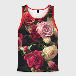 Майка-безрукавка мужская Нежные кустовые розы, цвет: 3D-красный