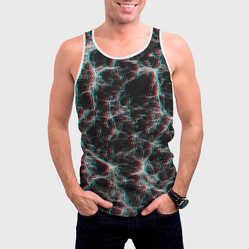Мужская майка без рукавов Сеть нейронов / 3D-Белый – фото 3