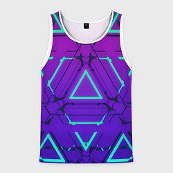 Майка-безрукавка мужская Cyber armor - neon, цвет: 3D-белый