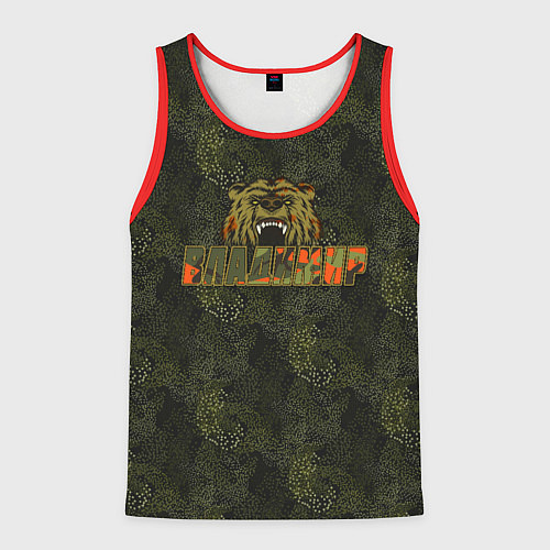 Мужская майка без рукавов Владимир камуфляж / 3D-Красный – фото 1