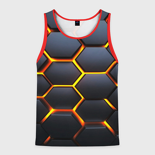 Мужская майка без рукавов Плиты брони / 3D-Красный – фото 1