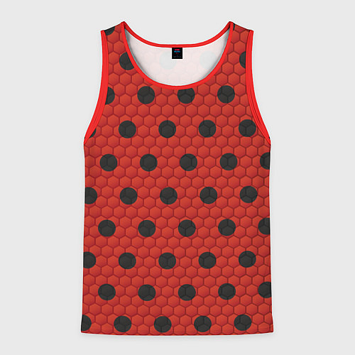 Мужская майка без рукавов Камуфляж божья коровка / 3D-Красный – фото 1