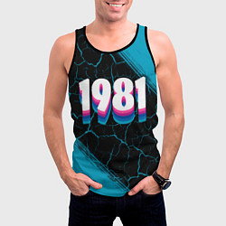 Майка-безрукавка мужская Made in 1981: vintage art, цвет: 3D-черный — фото 2