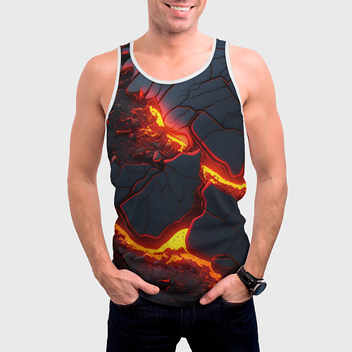 Мужская майка без рукавов Красивая неоновая лава / 3D-Белый – фото 3