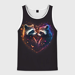 Майка-безрукавка мужская Пара влюбленных енотов, цвет: 3D-белый