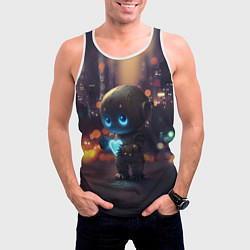 Майка-безрукавка мужская Робот с сердцем, цвет: 3D-белый — фото 2