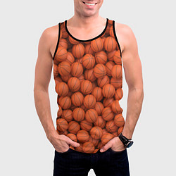 Майка-безрукавка мужская Баскетбольные мячи, цвет: 3D-черный — фото 2