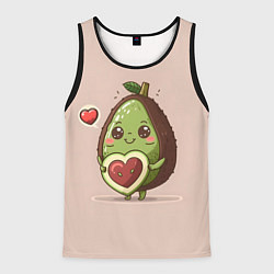 Майка-безрукавка мужская Влюбленный авокадо - парные, цвет: 3D-черный