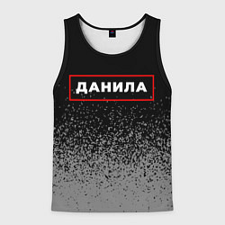 Майка-безрукавка мужская Данила - в красной рамке на темном, цвет: 3D-черный