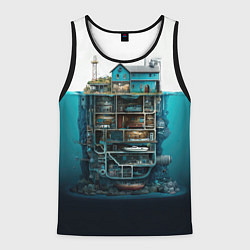 Майка-безрукавка мужская Подводный дом, цвет: 3D-черный