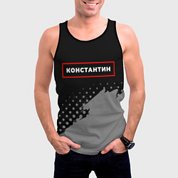 Майка-безрукавка мужская Константин - в красной рамке на темном, цвет: 3D-черный — фото 2