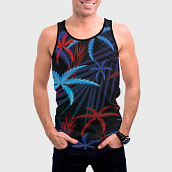 Майка-безрукавка мужская Листья пальмы, цвет: 3D-черный — фото 2