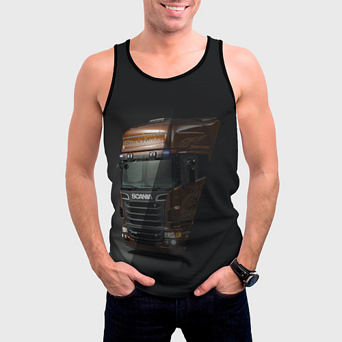 Мужская майка без рукавов Scania / 3D-Черный – фото 3