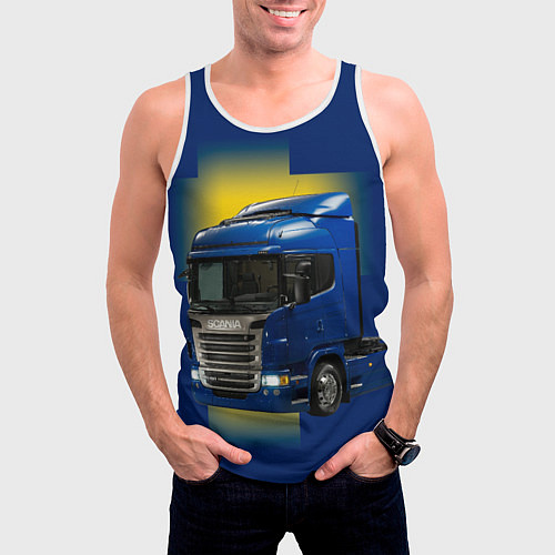 Мужская майка без рукавов Scania truck / 3D-Белый – фото 3