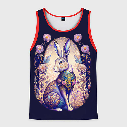 Мужская майка без рукавов Мистический заяц / 3D-Красный – фото 1