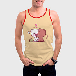 Майка-безрукавка мужская Плюшевые медвежьи объятия, цвет: 3D-красный — фото 2