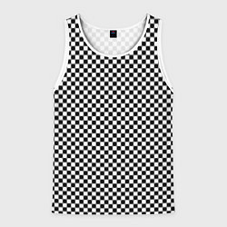 Майка-безрукавка мужская Шахматная клетка иллюзия, цвет: 3D-белый