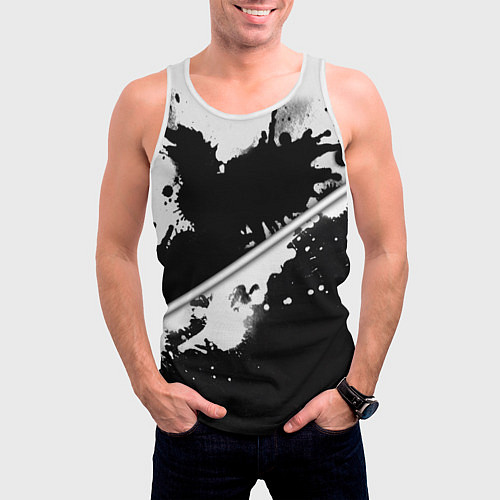 Мужская майка без рукавов Инь янь краски / 3D-Белый – фото 3