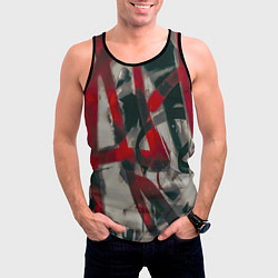 Майка-безрукавка мужская Красное граффити, цвет: 3D-черный — фото 2