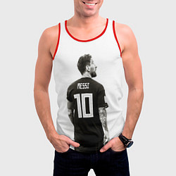 Майка-безрукавка мужская 10 Leo Messi, цвет: 3D-красный — фото 2