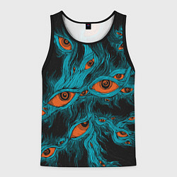 Майка-безрукавка мужская Винтажные глаза пиксельные, цвет: 3D-черный