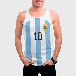 Майка-безрукавка мужская Марадона форма сборной Аргентины, цвет: 3D-белый — фото 2