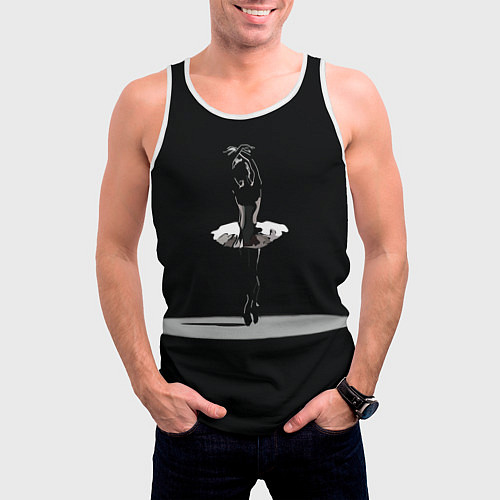 Мужская майка без рукавов Силуэт балерины / 3D-Белый – фото 3