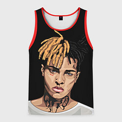 Майка-безрукавка мужская XXXTentacion art, цвет: 3D-красный