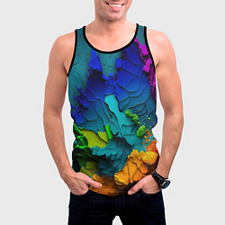 Майка-безрукавка мужская Взрыв красок, цвет: 3D-черный — фото 2