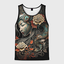 Мужская майка без рукавов Японская девушка Irezumi