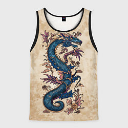 Майка-безрукавка мужская Irezumi японский дракон-змей, цвет: 3D-черный