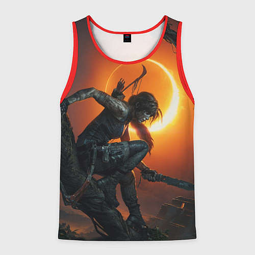 Мужская майка без рукавов Lara Croft / 3D-Красный – фото 1