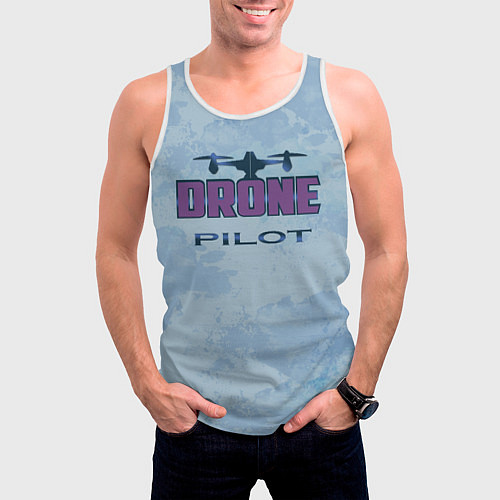 Мужская майка без рукавов Drone pilot 2 0 / 3D-Белый – фото 3