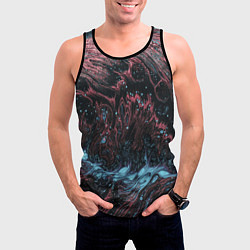 Майка-безрукавка мужская Разводы от краски, цвет: 3D-черный — фото 2