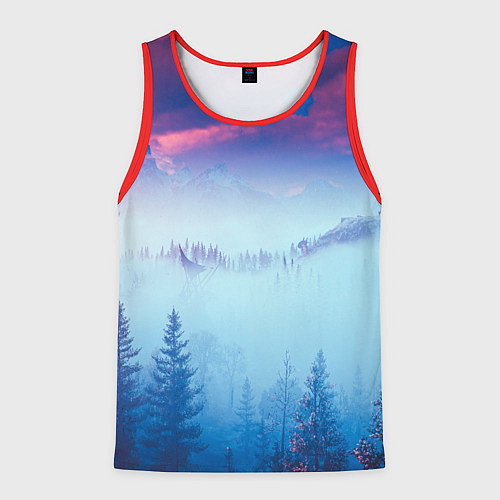Мужская майка без рукавов Horizon landscape / 3D-Красный – фото 1