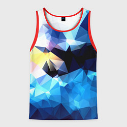 Майка-безрукавка мужская Polygon blue abstract collection, цвет: 3D-красный