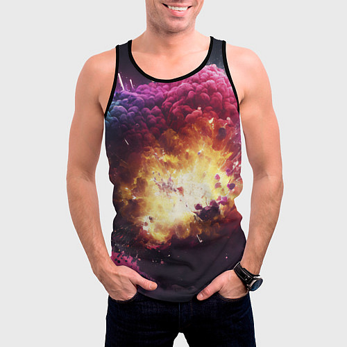 Мужская майка без рукавов Теория взрыва / 3D-Черный – фото 3