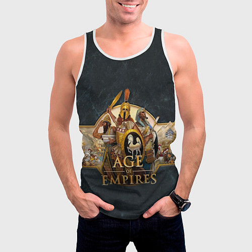 Мужская майка без рукавов Age of Empires Эпоха империй / 3D-Белый – фото 3