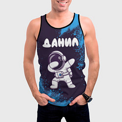 Майка-безрукавка мужская Данил космонавт даб, цвет: 3D-черный — фото 2