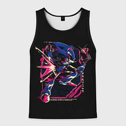 Майка-безрукавка мужская Кибер-Соник с алмазом, цвет: 3D-черный