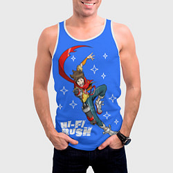 Майка-безрукавка мужская Меломан Чай - Hi fi rush, цвет: 3D-белый — фото 2